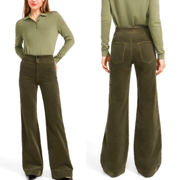 ASKK NY Pants - ASKK NY Brighton Wide Leg Corduroy Pants Safari green. Size 25 NWT